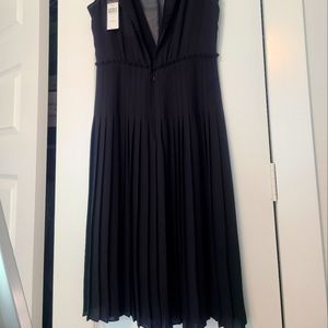 Black deep V neckline cocktail dress
